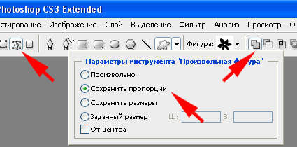 Настройки Произвольной фигуры. Рисуем цветы.