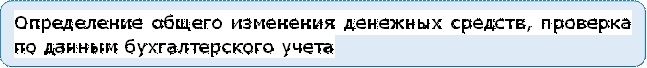 Определение общего изменения денежных средств, проверка по данным бухгалтерского учета