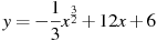 y=-\frac{1}{3}x^{\frac{3}{2}} +12x+6