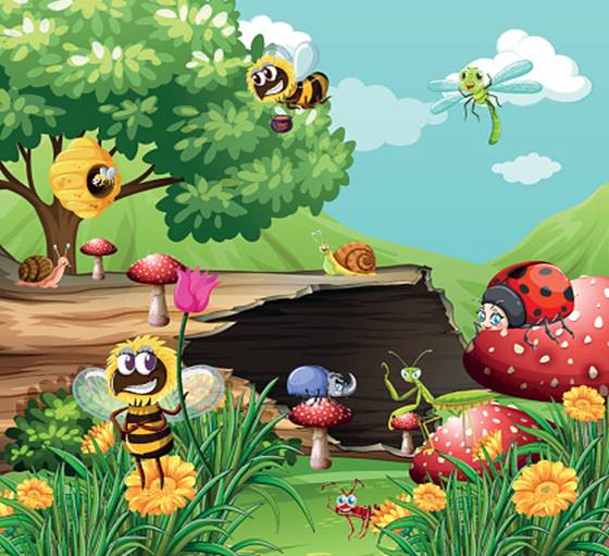Many Insects In The Garden Stock Illustration - Download Image Now ...
