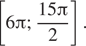  левая квадратная скобка 6 Пи ; дробь: числитель: 15 Пи , знаменатель: 2 конец дроби правая квадратная скобка . 
