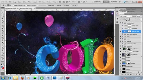 Создание красочного текстового 3d эффекта в Фотошоп