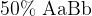 \rm 50\% \ AaBb