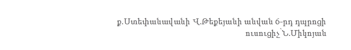 ք.Ստեփանավանի Վ.Թեքեյանի անվան 6-րդ դպրոցի ուսուցիչ՝Ն.Միկոյան

