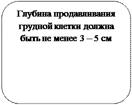 Скругленный прямоугольник: Глубина продавливания грудной клетки должна быть не менее 3 – 5 см