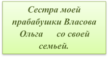 Сестра моей прабабушки Власова Ольга      со своей семьей.