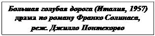 Надпись: Большая голубая дорога (Италия, 1957) драма по роману Франко Солинаса, реж. Джилло Понтекорво