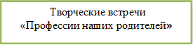  Творческие встречи
«Профессии наших родителей»



