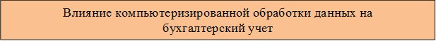 Влияние компьютеризированной обработки данных на
бухгалтерский учет
