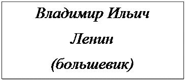 Надпись: Владимир Ильич 
Ленин 
(большевик)


