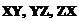 Text Box: XY, YZ, ZX