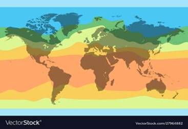 World climate temperature map detailed Royalty Free Vector