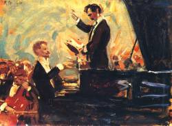 Роберт Штерль. Концерт для фортепиано (1910 г.).  На картине С. Кусевицкий (дирижёр) и А. Скрябин