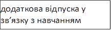 додаткова відпуска у зв’язку з навчанням