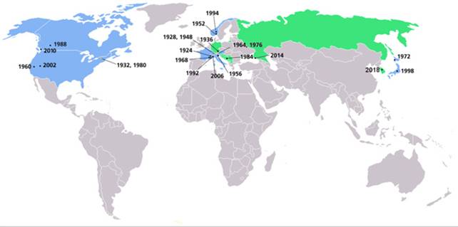 Места проведения Зимних Олимпийских игр