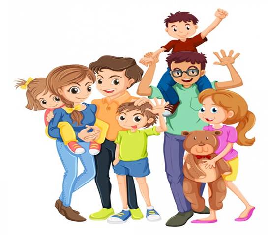 Бесплатное векторное изображение Члены семьи с отцом и матерью