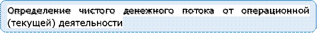 Определение чистого денежного потока от операционной (текущей) деятельности