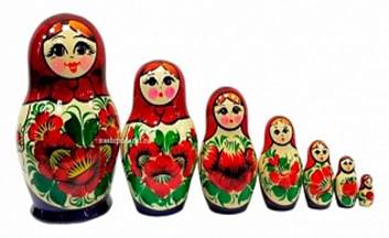 Матрешка Вятская сувенирная 7 мест 14см арт. 49871 матрешки купить недорого  в интернет магазине Nashipodarki.ru из Москвы