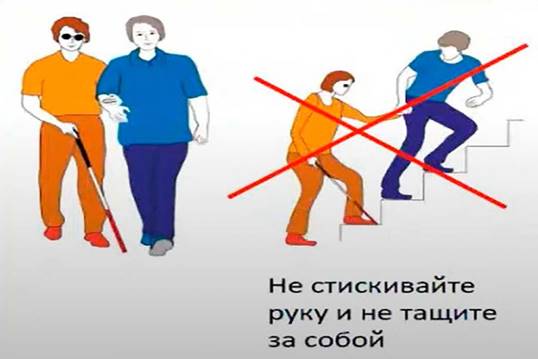 Допустимо поддержать невидящего человека под руку