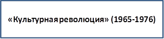 «Культурная революция» (1965-1976)