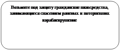 Скругленный прямоугольник: Возьмите под защиту гражданские плавсредства, занимающиеся спасением раненых и потерпевших кораблекрушение 