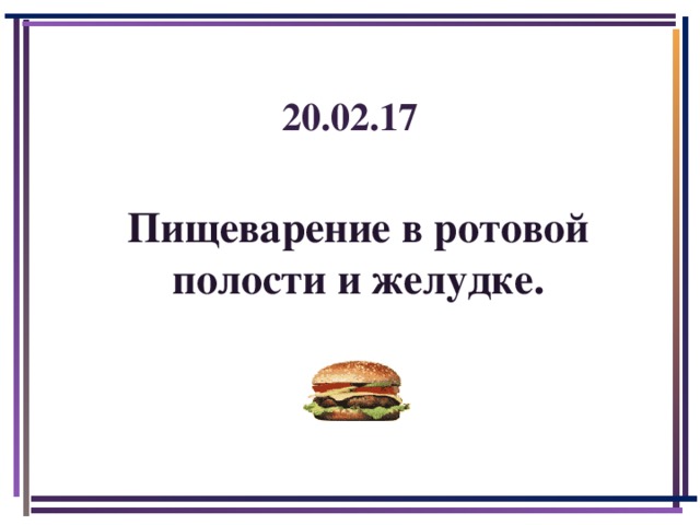 20.02.17 Пищеварение в ротовой полости и желудке.
