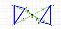 Симметрия треуг АВС относит точки О