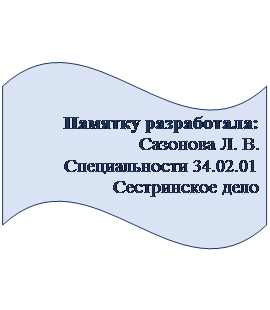 Волна: Памятку разработала:
Сазонова Л. В.
Специальности 34.02.01
Сестринское дело
