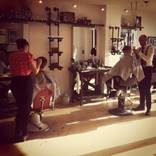 A hairdresser's workplace with his own hands 