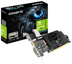 Видеокарта GIGABYTE GeForce GT 710 954Mhz PCI-E 2.0 2048Mb 5010Mhz 64 bit DVI HDMI HDCP