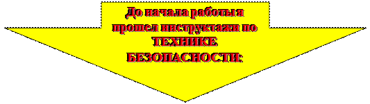 Стрелка вниз: До начала работы я прошел инструктажи по ТЕХНИКЕ БЕЗОПАСНОСТИ: