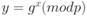 Описание: y=g^x (mod p) 