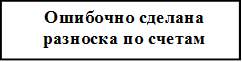 Ошибочно сделана
разноска по счетам
