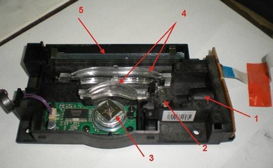 Блок лазерного сканирования со снятой крышкой