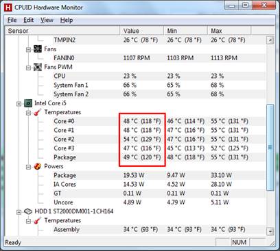 программа HWmonitor