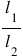 begin mathsize 18px style l subscript 1 over l subscript 2 end style
