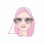 Woman with triangle face type - illustration