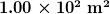 \boldsymbol{1.00 \times 10^2 \;\textbf{m}^2}