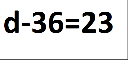 d-36=23