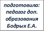 подготовила:
педагог доп. образования
Бодрых Е.А.
