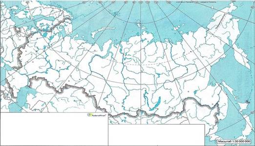 Граница России на контурной карте