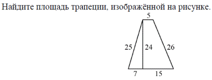 Найдите площадь трапеции изображенной на рисунке 12