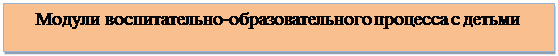 Надпись: Модули воспитательно-образовательного процесса с детьми

