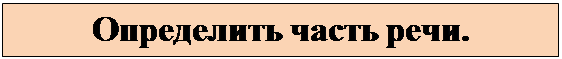 Надпись: Определить часть речи.