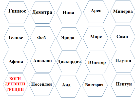 Ученики получают хаотично расположенные шестиугольники.