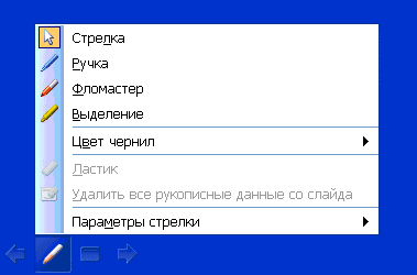 Выход из режим показа презентации
