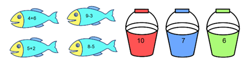 Рыбку какое число. Рыбки с примерами. Математические рыбки с примерами. Рыбки математика для дошкольников. Математика с рыбками для детей.