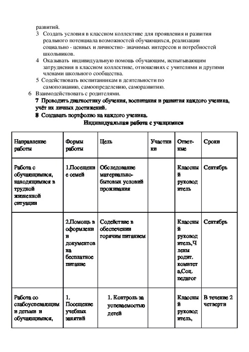 План воспитательной работы 8 класс 2022 2023