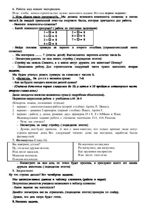 Тех карта урока математики 2 класс