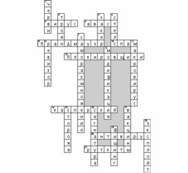 Кроссворд по предмету "Информатика"  на тему "Вирусы и антивирусные системы"